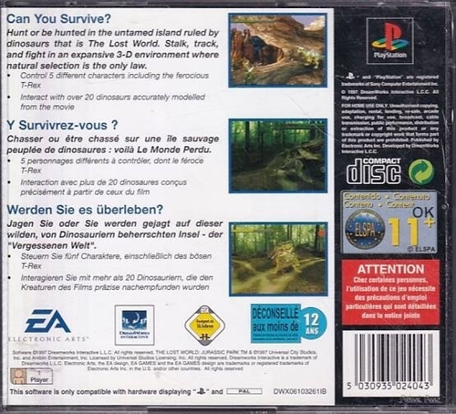 The Lost World Jurassic Park - Classics - PS1 (B Grade) (Genbrug)